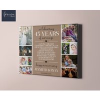 Benutzerdefinierte Fotocollage Zum 45. Hochzeitstag - Geschenkidee Für Eltern Personalisiertes Jubiläumsgeschenk von ForEvaPrints
