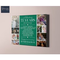 Benutzerdefinierte Fotocollage Zum 55. Hochzeitstag - Geschenkidee Für Eltern Personalisierte Jahrestag Großeltern von ForEvaPrints
