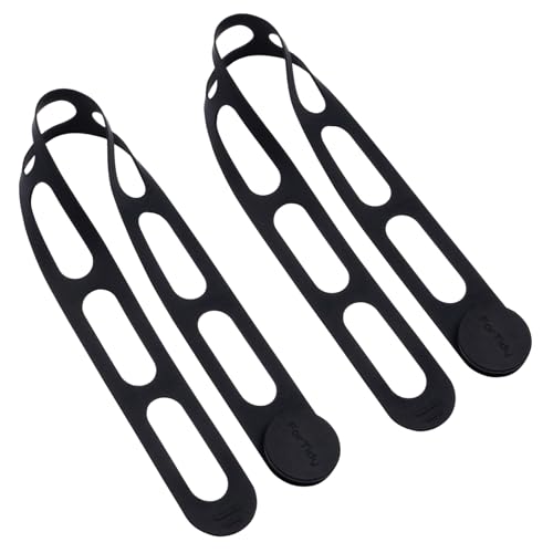 Silikonband für Slow Cooker Deckel, Topf, Bento Box, 21.65 in Vielseitiges Selbstverriegelungsband zum Bündeln oder Organisieren von Vorhängen, Schnüren, Yoga- und Campingmatten (Schwarz, 2pcs） von ForTidy