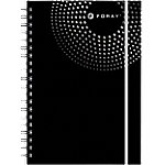 Foray Executive Notizbuch DIN A4 Liniert Spiralbindung Pappkarton Hardback Schwarz Perforiert 200 Seiten 100 Blatt von Foray