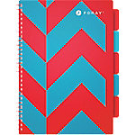 Foray Extreme Projektbuch DIN A4 Kariert Spiralbindung PP (Polypropylen) Rot, Türkis Perforiert 350 Seiten 175 Blatt von Foray