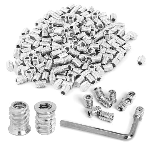 Forbabe 100 Stück Einschraubmutter M6x15mm, Gewindeeinsatz Holz Einschraubmuffen Verzinkte Innensechskant Muttern(M6*15mm) von Forbabe