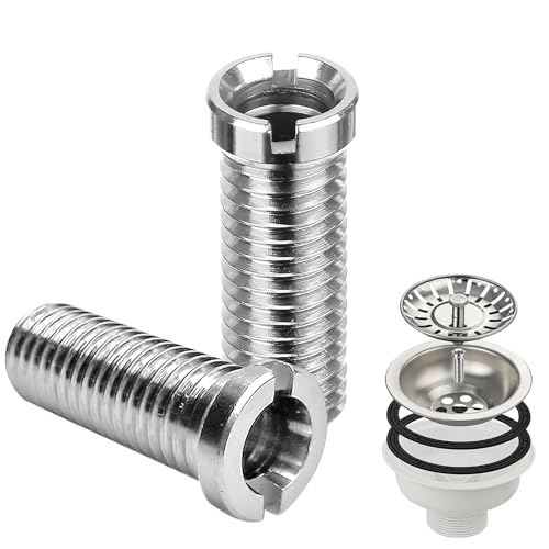Forbabe 2 Stück Hohlschraube Spüle, M12 x 35 mm Edelstahl Hohlschraube Spüle Ersatzteile, Silber Waschbecken Schrauben für Siebkorbventile/Ablauf Garnitur Zubehör von Forbabe