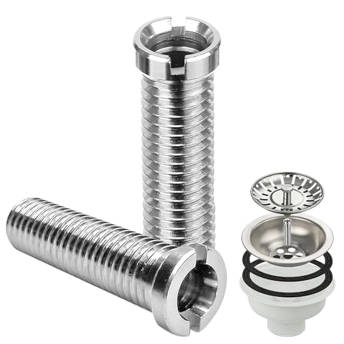 Forbabe 2 Stück Hohlschraube Spüle, M12 x 50 mm Edelstahl Hohlschraube Spüle Ersatzteile, Silber Waschbecken Schrauben für Siebkorbventile/Ablauf Garnitur Zubehör von Forbabe