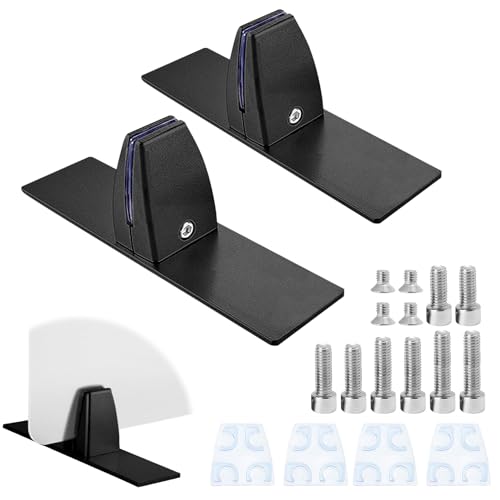 Forbabe 2 Stück T-förmige Schreibtisch Trennwand Klammer, Aluminiumlegierung Schreibtisch Partition Clip Verstellbare Trennwand Basishalterung, Schreibtischtrennwand Clip für 2-25mm Dicke Trennwand von Forbabe