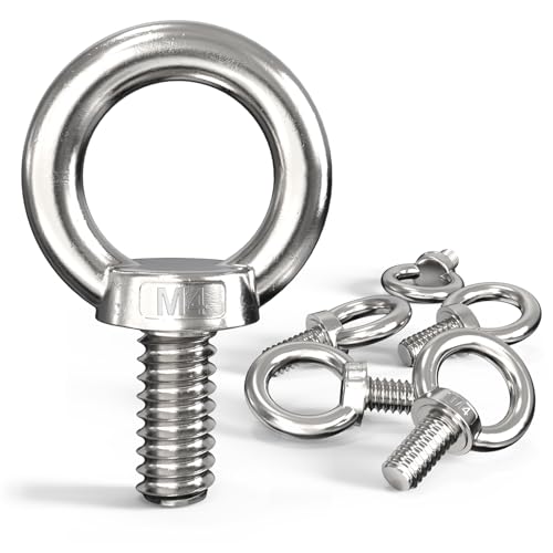 Forbabe 6 Stück Ringschraube M4, Ösenschrauben 304 Edelstahl Augenschraube, Runde Ringbolzen mit Gewinde Zum Befestigen und Aufhängen von Forbabe