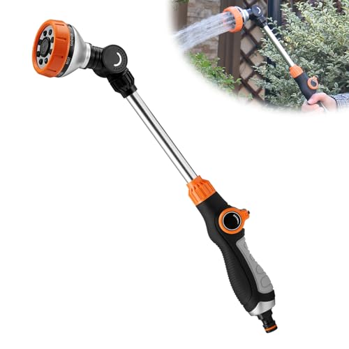 Forbabe Gießstab 47CM Lang Handbrause Garten Brause mit 8 Sprühbilder Daumensteuerung Gartenschlauch Düse Abnehmbar von Forbabe