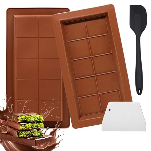 Forbabe Schokoladenform Silikon Tief, 2 Stück Silikonform Schokolade mit Silikonspatel Set Wiederverwendbar Dubai Schokolade Form Extra Tief Schokoladen Form für DIY Schokolade Praline Süßigkeiten Forbabe Schokoladenform Silikon Tief, 2 Stück Silikonform Schokolade mit Silikonspatel Set Wiederverwendbar Dubai Schokolade Form Extra Tief Schokoladen Form für DIY Schokolade Praline Süßigkeiten von Forbabe