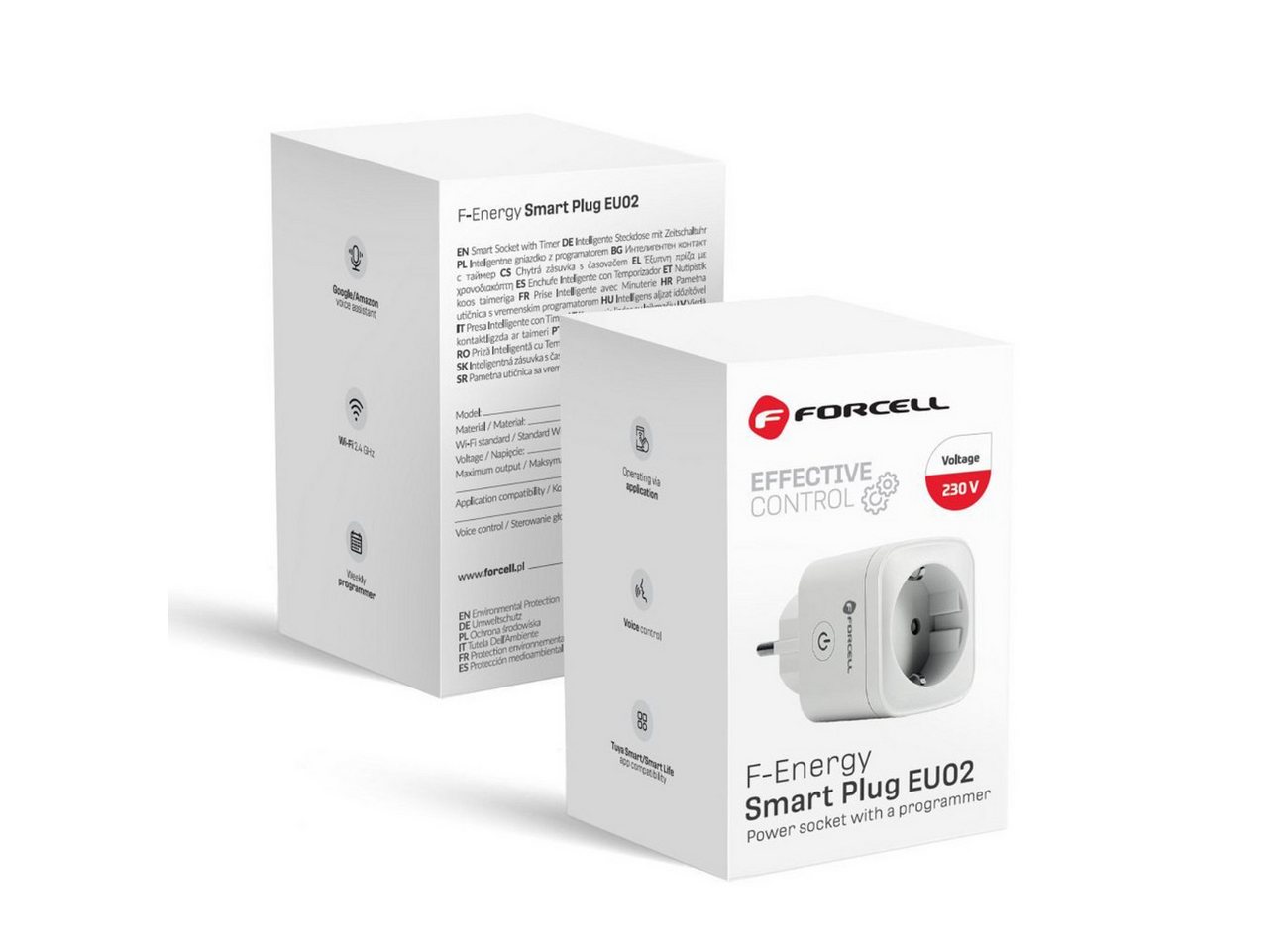 Forcell Steckdose EU02, Einzelstecker, 3680W, WLAN 2.4 GHz, Tuya, Alexa, Google, Wochen-Timer Forcell Steckdose EU02, Einzelstecker, 3680W, WLAN 2.4 GHz, Tuya, Alexa, Google, Wochen-Timer von Forcell