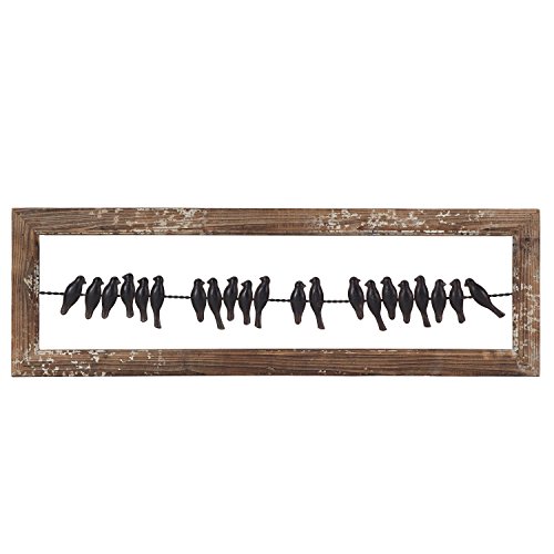 Foreside Home and Garden Birds on a Wire Wall Art Wandkunst, Silber von Foreside Home and Garden
