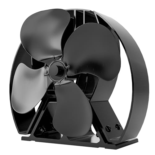 Forest Master | Viking Advanced Ofenventilator – leistungsstarkes 4-Blatt-Design für umweltfreundliche Wärmezirkulation in Holzöfen und Kaminen (Satin Black, Viking Air) von Forest Master