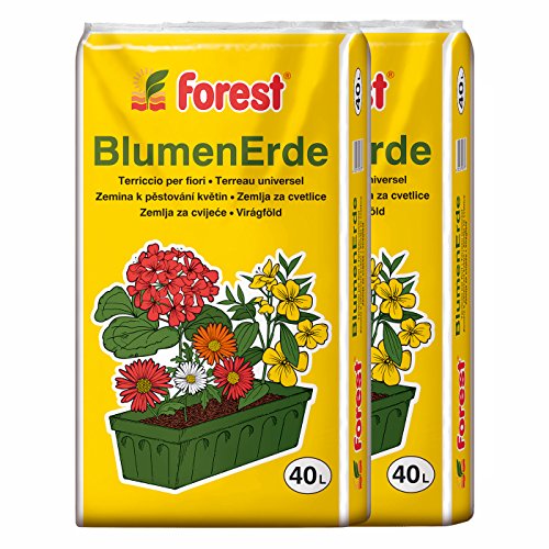 Blumenerde FOREST 2 Sack á 40 Liter = 80 Liter Qualitäts Blumen- & Pflanzerde aus Bayern von Forest