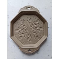 Braune Vintage Keramik Spritzgebäckform Retro-Spritzform Mit Distelscheiben 20, 5 cm Von 1980 von ForestDesignArt