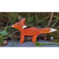 Fuchs Holz Geschnitzt von ForestFloorCarvings