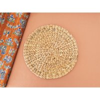 Gewebte Wasserhyazinthe Tischsets Runde Naturfaser Tischsets | 2Er-Set Gewebte Wasserhyazinthe Tischsets Runde Naturfaser Tischsets | 2Er-Set von ForestKraftsGB