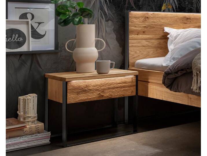 Forestales »Boston« Wildeiche Nachtkommode ohne Beleuchtung von Forestales