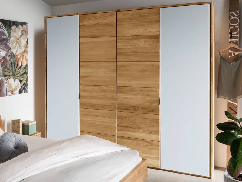Forestales Colorado Endlosschrank Holz/Weißglas (F6/F*) Wildeiche (2) 237 cm (5-türig) Front 2 - Weißglas matt von Forestales
