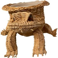 Vintage Mcm Wicker Rattan Stroh Frosch Marmor Augen Kleiner Übertopf - Indoor Tier Topf Boho Shabby Chic Entzückende Küche Fenster Kräutergarten von ForestandFaye