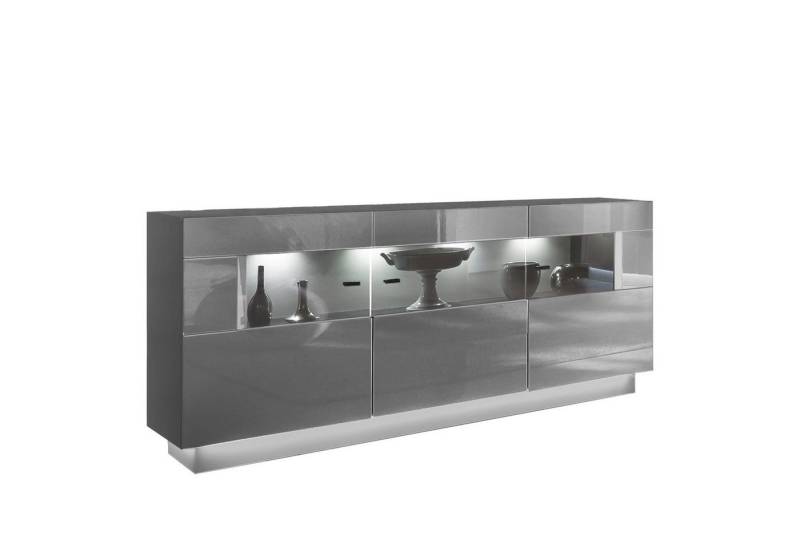 Forestdream Sideboard in Hochglanz Anthrazit mit 3 Türen und 9 Fächern (BxHxT: 160x85x43 cm) von Forestdream