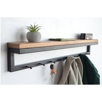 Eingangsbereich Wandgarderobe Mit Haken Industrielles Metalldekor Flur Schwebendes Regal Schwarzer Handtuchhalter Aus Holz Bauernhaus Kleiderständer von ForesteelStore