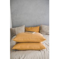 Leinen Kissenbezug in Verschiedenen Farben, Schwerer Weicher Kissenbezug, Camel Handgemachtes Bio Kissen Sham von ForestlandLinen