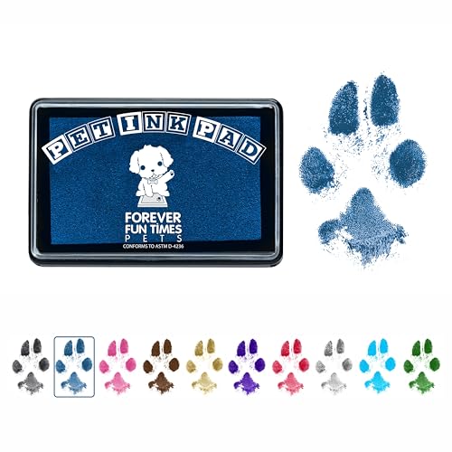 Forever Fun Times Leicht zu reinigendes Pfotenabdruck-Set | Erhalten Sie Hunderte von Abdrücken aus einem kostengünstigen Pfotenabdruck-Set | 100% sicher und haustierfreundlich (Blau) von Forever Fun Times