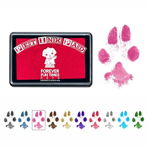 Forever Fun Times Leicht zu reinigendes Pfotenabdruck-Set | Erhalten Sie Hunderte von Abdrücken aus einem kostengünstigen Pfotenabdruck-Set | 100% sicher und haustierfreundlich (Pink) von Forever Fun Times