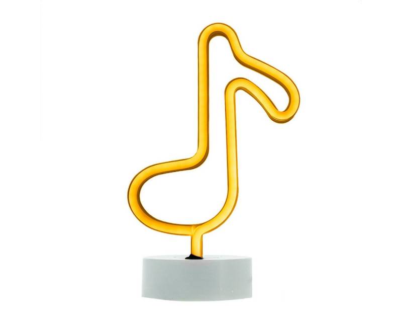 Forever Light LED Dekolicht Forever Light Neon LED-Leuchte TUNE weiß – FSNE07, Warmweiß, Leuchtendes Noten-Design, flexibler Betrieb, kompakte Größe von Forever Light