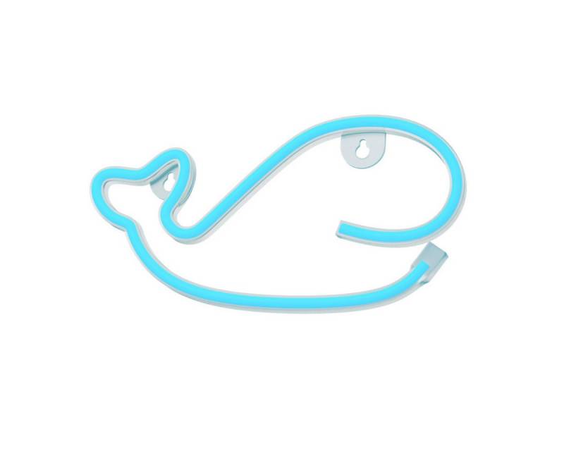 Forever Light LED Dekolicht Forever Light Neon LED-Leuchte Wal blau – FLNE19, Blau, Leuchtendes Wal-Design, flexibler Betrieb, kompakte Größe von Forever Light