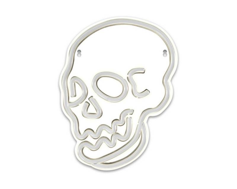 Forever Light LED Dekolicht Forever Light Neon PLEXI LED-Leuchte SKULL weiß – FPNE07X, Weiß, Leuchtendes Totenkopf-Design, flexibler Betrieb, kompakte Größe von Forever Light
