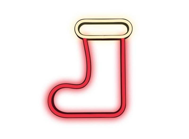 Forever Light LED Dekolicht Neon LED WEIHNACHTSSOCKE weiß rot dekorative Beleuchtung zum Aufhängen von Forever Light