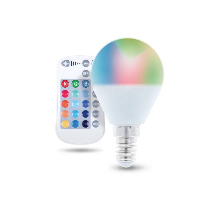 Forever Light LED-Leuchtmittel E14 LED RGB 5W Ersetzt 25W Lampe mit Fernbedienung 250lm, E14, 1 St., RGB von Forever Light