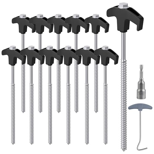 Forever Speed 12 Stück Zeltheringe aus Stahl mit Bit & Nagelzieher, 25 cm Camping Heringe Stahl Bodenanker Felsbodenhering für Harte Böden, Wald, Wiesen - Schwarz + Silber Forever Speed 12 Stück Zeltheringe aus Stahl mit Bit & Nagelzieher, 25 cm Camping Heringe Stahl Bodenanker Felsbodenhering für Harte Böden, Wald, Wiesen - Schwarz + Silber von Forever Speed