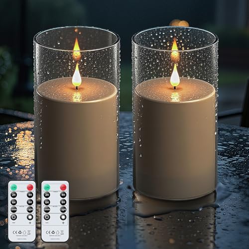 Forever Speed 2 Stück LED Kerzen Outdoor Wasserdichte mit Fernbedienung & Timer, 10cm x 17.5cm Acryl Batteriebetriebene Dimmbar Flammenlose Kerzen Groß für Äußere Dekorationen - Grau Forever Speed 2 Stück LED Kerzen Outdoor Wasserdichte mit Fernbedienung & Timer, 10cm x 17.5cm Acryl Batteriebetriebene Dimmbar Flammenlose Kerzen Groß für Äußere Dekorationen - Grau von Forever Speed