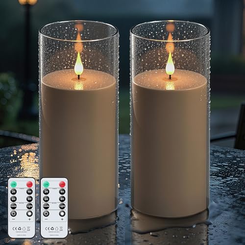 Forever Speed 2 Stück LED Kerzen Outdoor Wasserdichte mit Fernbedienung & Timer, 10cm x 22.5cm Acryl Batteriebetriebene Dimmbar Flammenlose Kerzen Groß für Äußere Dekorationen - Grau Forever Speed 2 Stück LED Kerzen Outdoor Wasserdichte mit Fernbedienung & Timer, 10cm x 22.5cm Acryl Batteriebetriebene Dimmbar Flammenlose Kerzen Groß für Äußere Dekorationen - Grau von Forever Speed