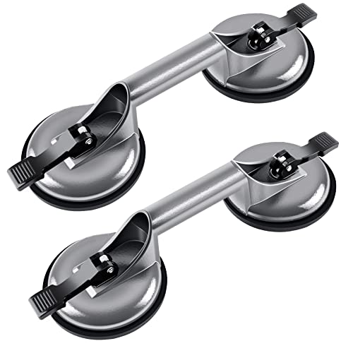 Forever Speed 2x Saugheber Aluminium Saugnapf Fliesen Suction Lifters Glass Suction Vacuum Lifter 120 mm max.100kg mit 2 Saugnäpfen von Forever Speed