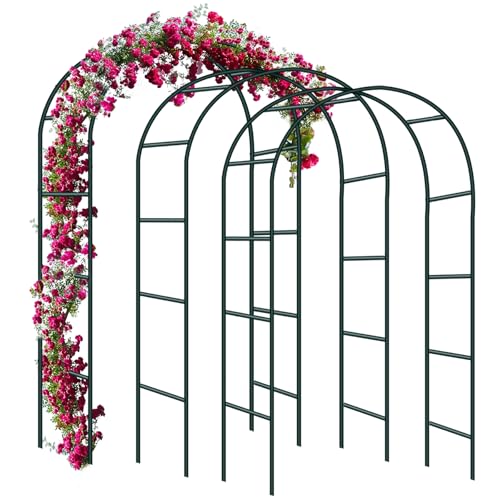 Forever Speed Rosenbogen Torbogen Garten Rankgitter Rosenhilfe aus Pulverbeschichtetem Stahl, Garten Decoration und Verzierung Kletterer wetterfest 240 x 140 x 38 cm/Grün（3 Stück） von Forever Speed