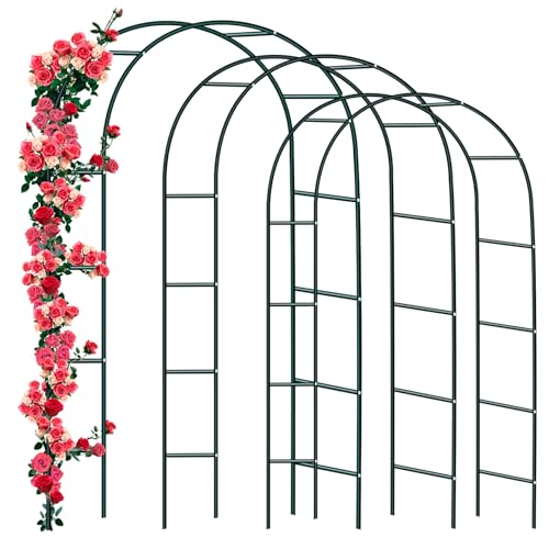 Forever Speed Rosenbogen Torbogen Garten Rankgitter Rosenhilfe aus Pulverbeschichtetem Stahl, Garten Decoration und Verzierung Kletterer Wetterfest 240 x 140 x 38 cm Grün（3 Stück） von Forever Speed