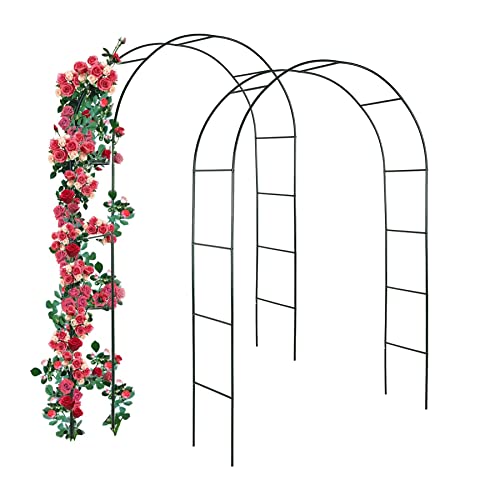 Forever Speed Rosenbogen Torbogen Garten Rankgitter Rosenhilfe aus Pulverbeschichtetem Stahl, Garten Decoration und Verzierung Kletterer wetterfest Schwarz（2 Stück） von Forever Speed