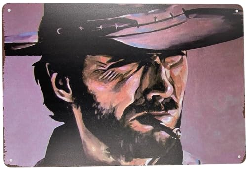 Forever_USA Blechschild | Clint Eastwood Hollywood Schauspieler Portrait 20,3 x 30,5 cm | Kunstplakat für Dekoration zu Hause, Bar, Zimmer, Garage, Man Cave, Western-Film-Stil von Forever_USA