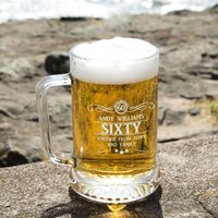 60. Geburtstag Gravur Glas Bier Pint Tankard | Personalisierte Geburtstagserinnerin Geschenkidee Für Mann, Papa, Enkel, Onkel, Bother, Freund von ForeverBespoke