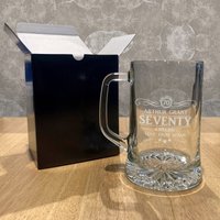 Personalisiertes 70. Geburtstag Laser Graviert Glas Bier Pint Tankard | Besondere Geburtstagsgeschenke Geschenkideen Für Ihn Hochwertiges Geschenk von ForeverBespoke