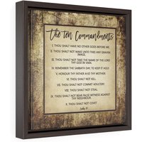 Zehn Gebote Leinwandkunst Moderne Schrift, Christliches Wohndekor von ForeverWrittenStudio