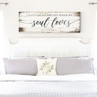 Ich Habe Den Gefunden, Meine Seele Liebt, Beunruhigtes Zeichen, Scripture Wandkunst, Lied Von Solomon 3 4, Große Rustikale Leinwand von ForeverWrittenStudio