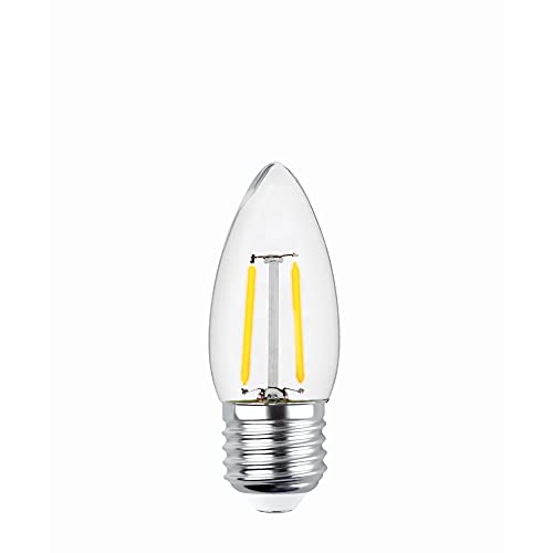 E27 2W LED Filament Kerze Lampe Vintage Glühbirne 250 LM Warmweiß 2700K C35 Klar von Foreverlight