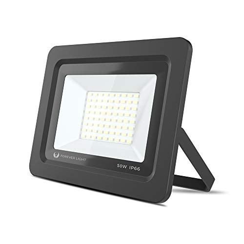 Forever Light Flutlicht LED PROXIM ll IP66 Wasserdicht Strahler Fluter 50W Ersetzt 200W Kaltweiß (6000K) 4000LM Spotlight Außenstrahler Wandstrahler von Foreverlight