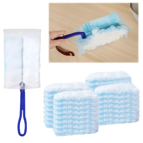 40 Stück für Swiffer Staubmagnet Nachfüllpack, Reinigungsstaub Staubtuch Nachfüllung mit 1 Stück Handgriff, Staubwedel für Swiffer Duster Tücher zum Reinigen von Staub Schmutz Tierhaare Autos von Foreverup