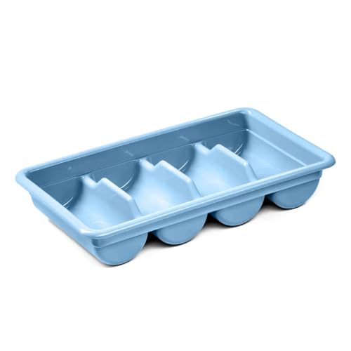 Forgast Besteckkasten, Polypropylen, GN 1/1, Abmessungen 52x29x9,5 cm, 4 Fächer, Blau, Hygienisch und leicht zu reinigen, Ideal für Restaurants und zu Hause von Forgast