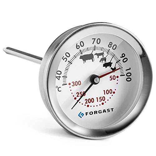 Forgast Bratenthermometer | Ofenthermometer | Kombi-Thermometer | Ofen/Gartemperatur gleichzeitig | Edelstahl von Forgast