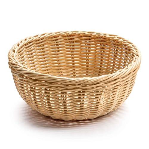 Forgast Brotkorb | Runder Korb mit 24 cm Durchmesser | 10 cm Tiefe | Aus Polyirattan imitiert Weide | Einfache, hygienische und ästhetische Präsentation von Brot in Hotel oder Restaurant Forgast Brotkorb | Runder Korb mit 24 cm Durchmesser | 10 cm Tiefe | Aus Polyirattan imitiert Weide | Einfache, hygienische und ästhetische Präsentation von Brot in Hotel oder Restaurant von Forgast